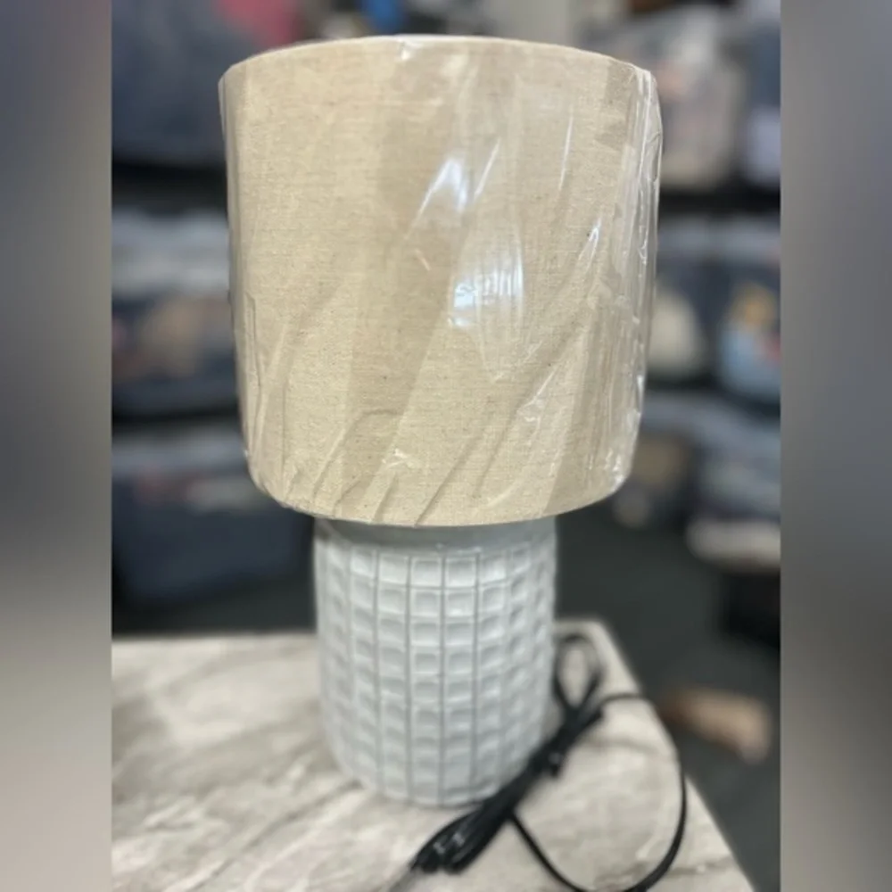 New Target Beige and Gray Table Lamp